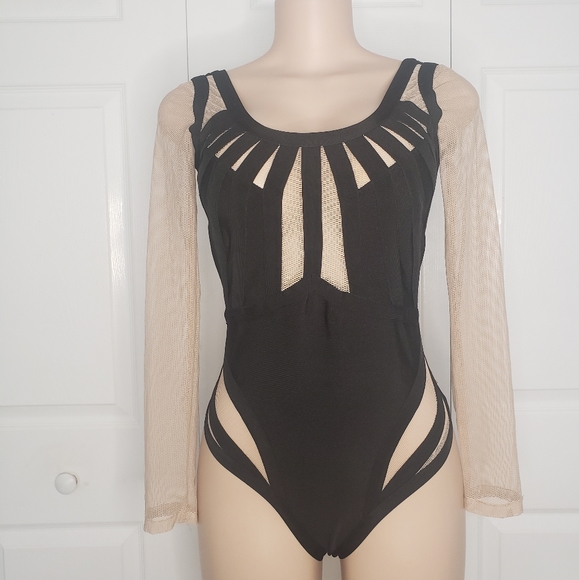 WOW couture Tops - WOW Couture sheer panel bodysuit